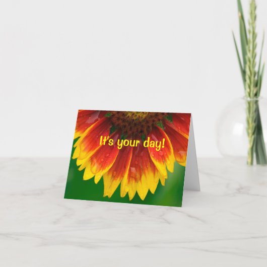 Bursting met Wishes Zonnebloem Verjaardag Kaart (Voorkant)