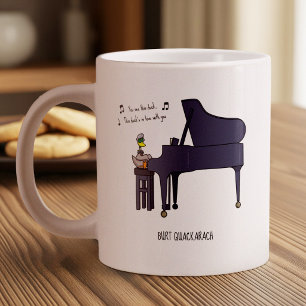 Burt Quackarach Eend Grappige Pianospeler Kunstwer Extra Grote Beker