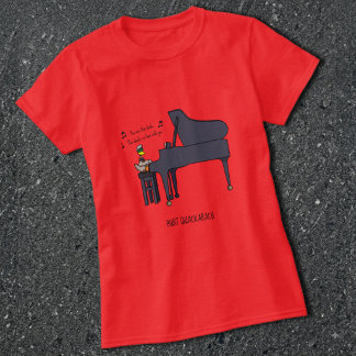 Burt Quackarach Eend Grappige Pianospeler Kunstwer T-shirt