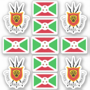 Burundese nationale symbolen/wapenschild en vlagge sticker
