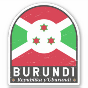 Burundese vlag embleem noodlijdende Vintage Sticker
