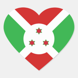 Burundi Flag Heart Sticker