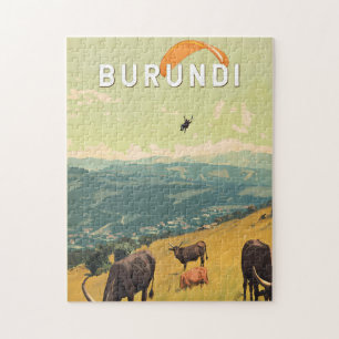 Burundi Illustratie Reizen Art Vintage Legpuzzel