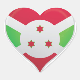 Burundi liefde vlag trots hart sticker