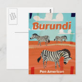 Burundi vintage-poster briefkaart (Voorkant / Achterkant)