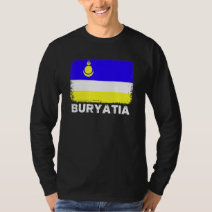 Buryatia Vlag steunt Buryatia Mensen Vrouwen Manne T-shirt