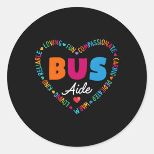 Bus assistent team terug naar school voor bus team ronde sticker