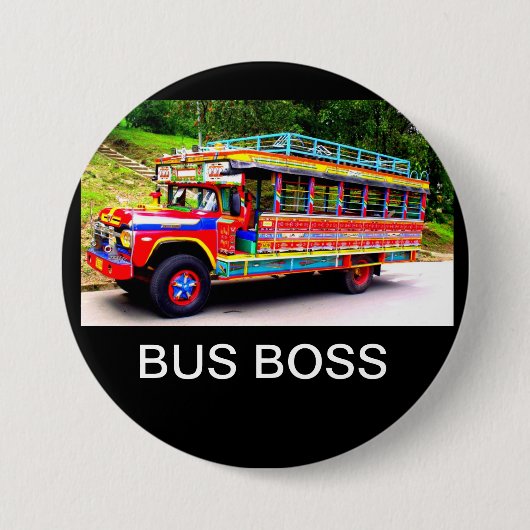 BUS BOSS RONDE BUTTON 7,6 CM (Voorkant)