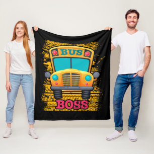 Bus boss - schoolbuswaardering fleece deken