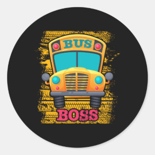 Bus boss - schoolbuswaardering ronde sticker