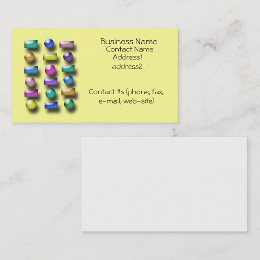 Bus. Carte - Boutons 3D (Devant / Derrière)