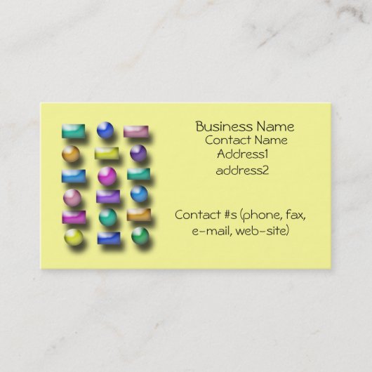 Bus. Carte - Boutons 3D (Devant)