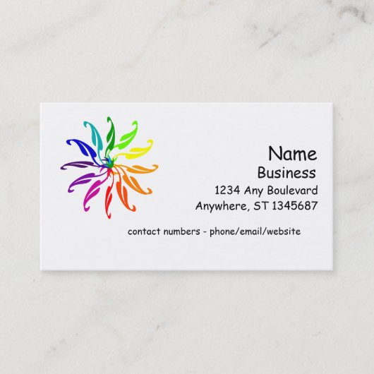 Bus. Carte - feuilles de roue couleur (Devant)