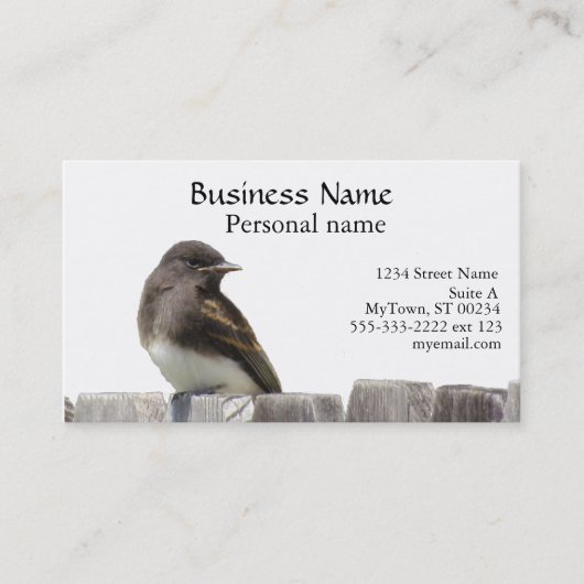 Bus. Carte - Oiseau sur clôture (Devant)