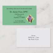 Bus. Carte - Vétérinaire - Chats en diamant arc en (Devant / Derrière)