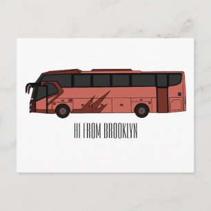 Bus cartoon illustratie briefkaart