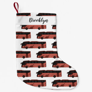 Bus cartoon illustratie kleine kerstsok