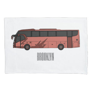 Bus cartoon illustratie kussensloop