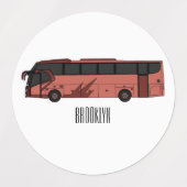 Bus cartoon illustratie labels (Design 1)