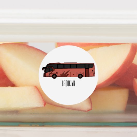 Bus cartoon illustratie labels (Aangebracht)