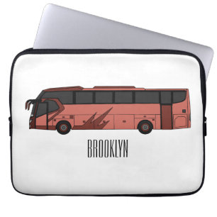 Bus cartoon illustratie laptop sleeve