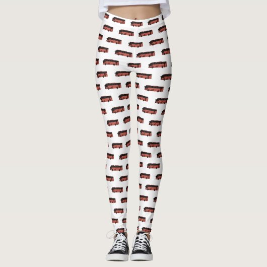 Bus cartoon illustratie leggings (Voorkant)