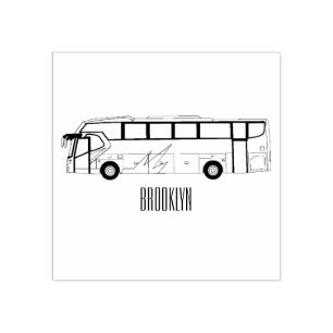 Bus cartoon illustratie rubberstempel