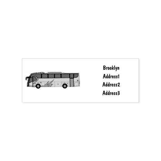 Bus cartoon illustratie 	rubberstempel (Afrduk)