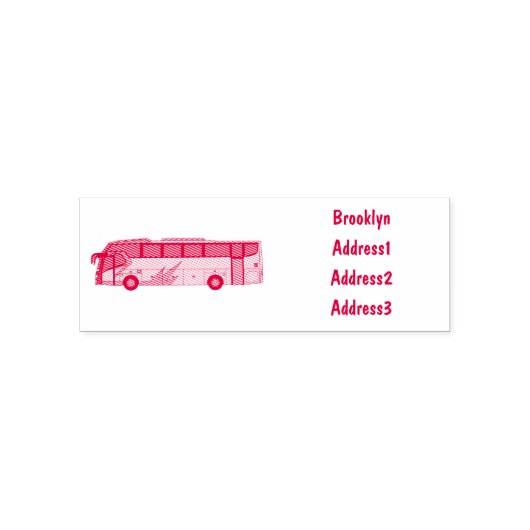 Bus cartoon illustratie  zelfinktende stempel (Design)