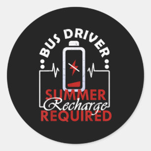Bus chauffeur zomer opladen vereist - laatste dag ronde sticker