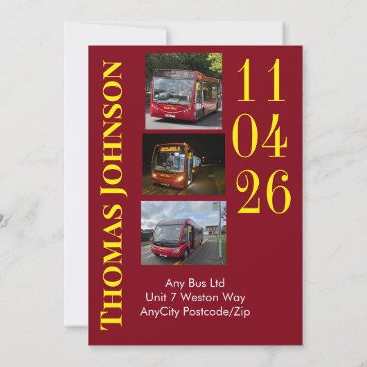 Bus Depot Tour Invitation Personalized (Devant)