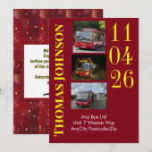 Bus Depot Tour Invitation Personalized (Devant / Derrière)