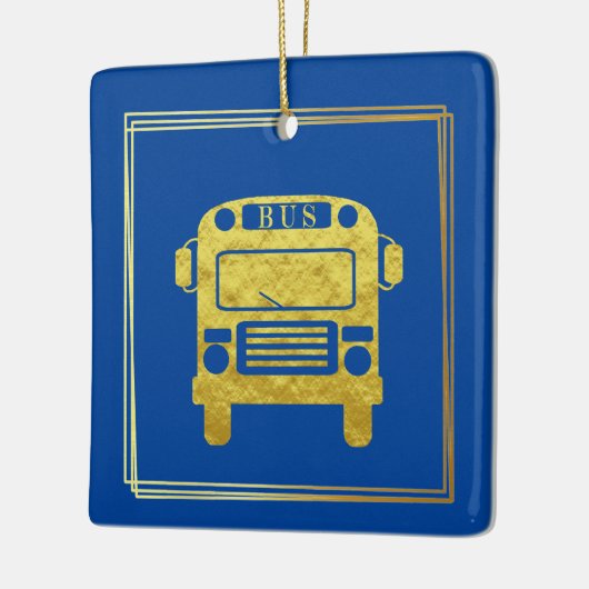 Bus Driver Appreciation Day Golden Ornament (Links)