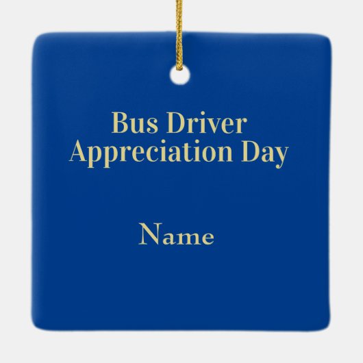 Bus Driver Appreciation Day Golden Ornament (Achterkant)