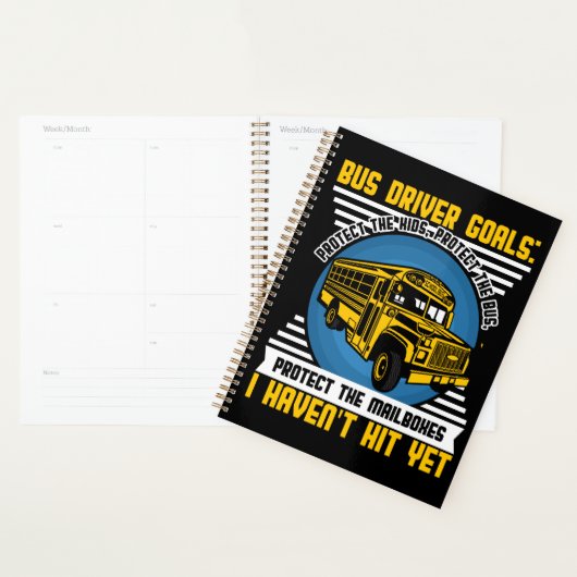 Bus Driver Funny Terug naar school Planner (Display)