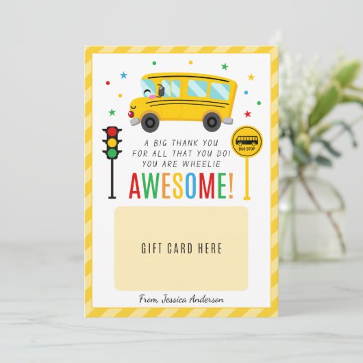 Bus Driver Gift Waardering Dank u Kaarthouder Kaart (Staand voorkant)