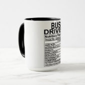 Bus Driver Nutrition Facts Mok (Voorkant links)