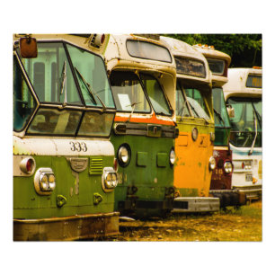 BUS GRAVEYARD PRINT FOTO AFDRUK