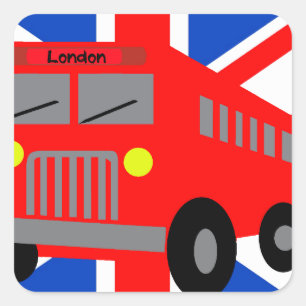 Bus in London Vierkante Sticker
