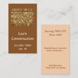 Bus. Kaart - baksteenelement Visitekaartje