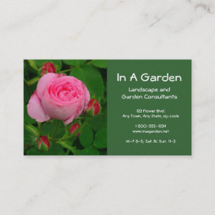 BUS.KAART/DEEP ROSE/ROSEBUDS AROU VISITEKAARTJE