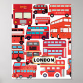 Bus londoniens : affiche surannée et fonctionnelle (Devant)