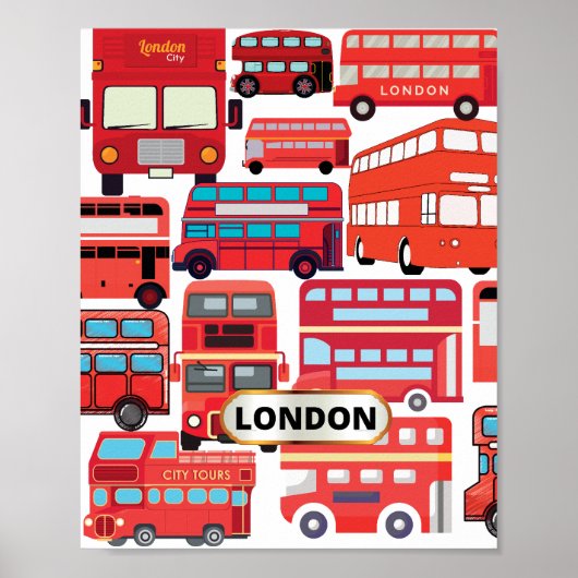 Bus londoniens : affiche surannée et fonctionnelle (Devant)
