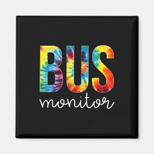 Bus Monitor Tie Dye Appreciation Day Hallo terug n Magneet