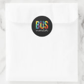 Bus Monitor Tie Dye Appreciation Day Hallo terug n Ronde Sticker (Tas)