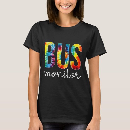 Bus Monitor Tie Dye Appreciation Day Hallo terug n T-shirt (Voorkant)