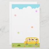 Bus School Terug naar school Briefpapier (Voorkant / Achterkant)