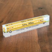 Bus scolaire | Plaque de nom de l'enseignant (Taille)