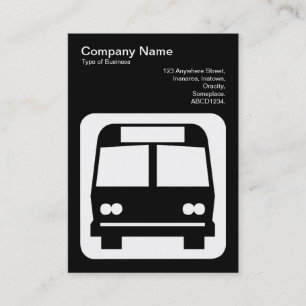 Bus Sign - White op Black Visitekaartje