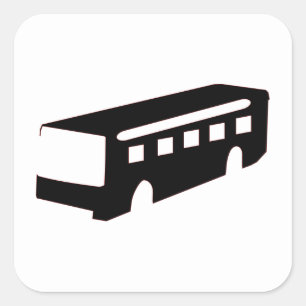 Bus Silhouette Vierkante Sticker